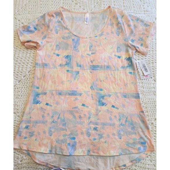 LuLaRoe M "Classic" Multicolor Short Sleeve Scoop Neck T-Shirt - Picture 1 of 4